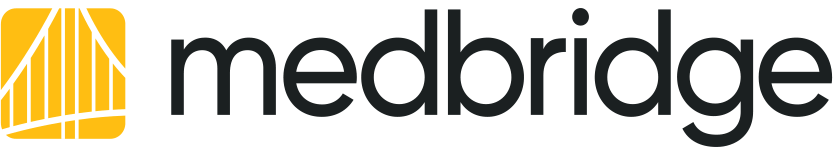 MedBridge logo with a yellow bridge icon on the left and "medbridge" in bold black letters on the right.